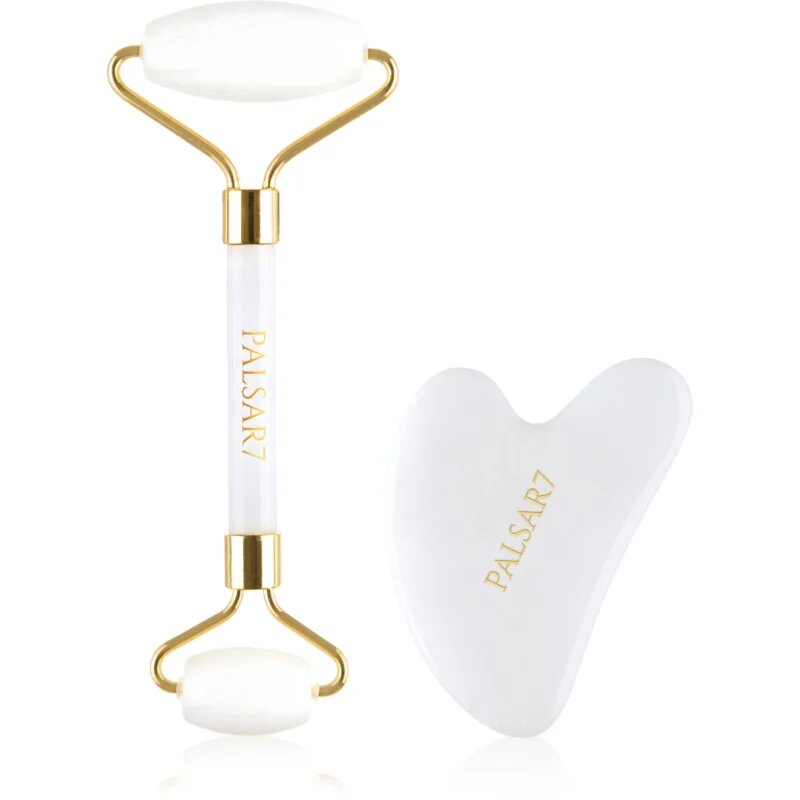PALSAR7 Massage Roller and Guasha White Jade valjček za masažo za obraz in pripomoček za masažo