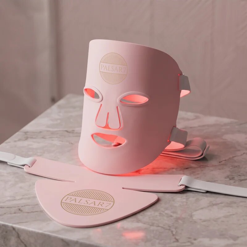 PALSAR7 Photon LED mask Pink Cloud negovalna maska LED za obraz in dekolte 1 kos