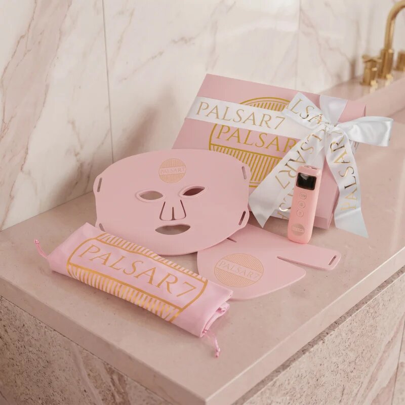PALSAR7 Photon LED mask Pink Cloud negovalna maska LED za obraz in dekolte 1 kos
