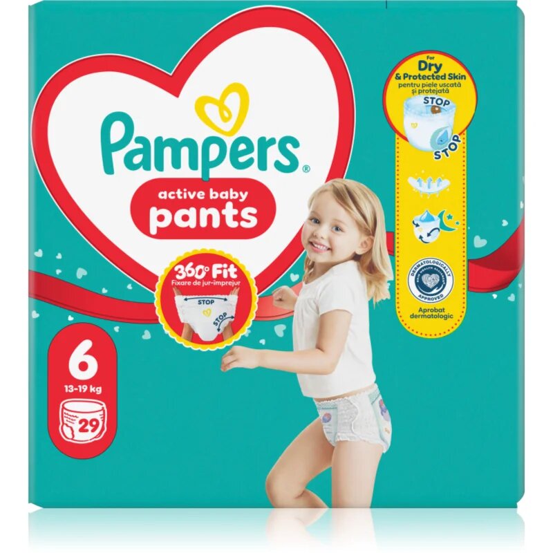 Pampers Active Baby Pants Size 6 hlačne plenice za enkratno uporabo 13-19 kg 29 kos