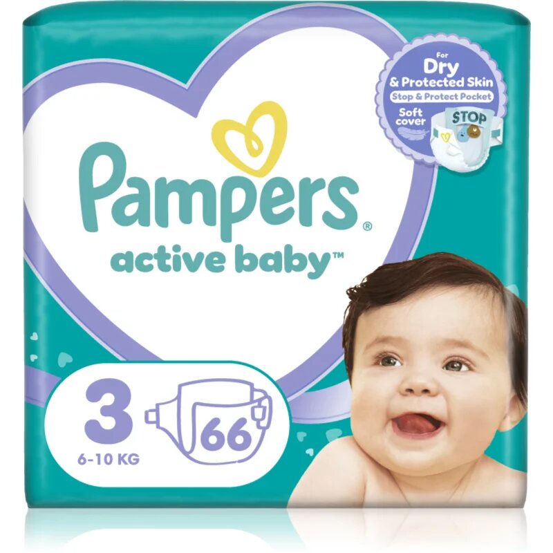 Pampers Active Baby Size 3 plenice za enkratno uporabo 6-11 kg 66 kos
