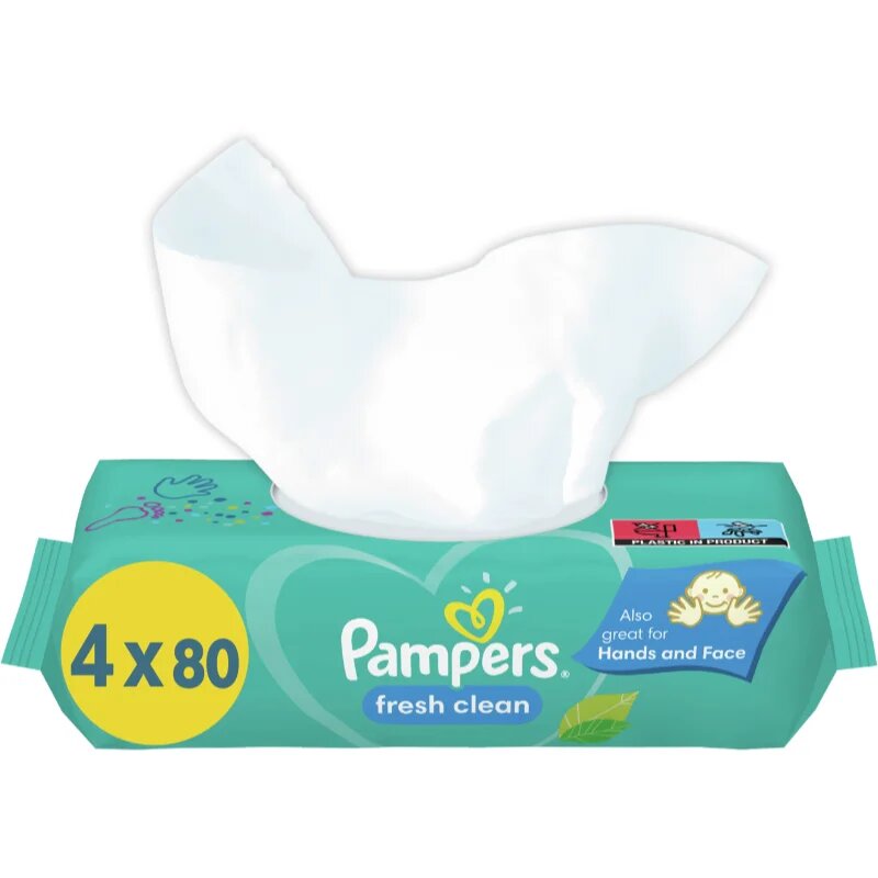 Pampers Fresh Clean vlažni čistilni robčki za otroke za občutljivo kožo 4x80 kos