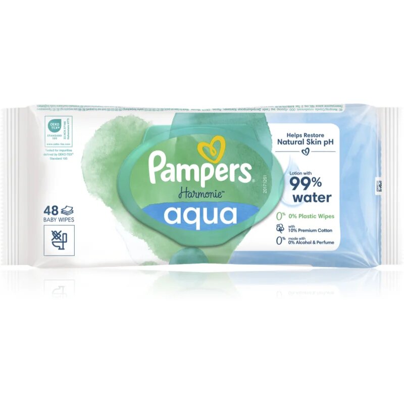 Pampers Harmonie Aqua vlažni čistilni robčki za otroke 48 kos