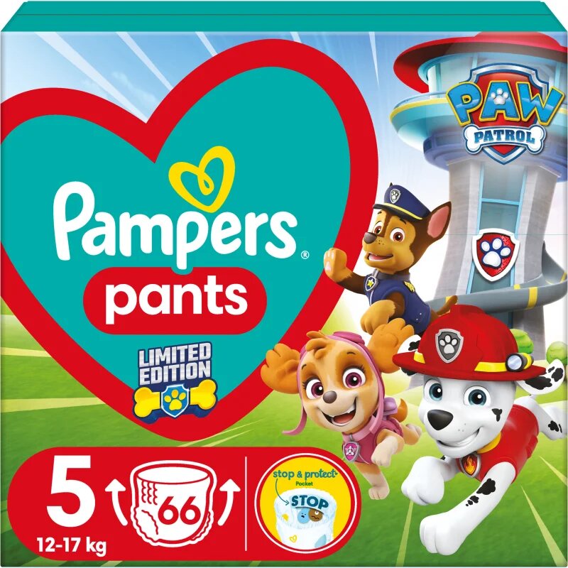 Pampers Pants Paw Patrol Size 5 hlačne plenice za enkratno uporabo 11-17 kg 66 kos