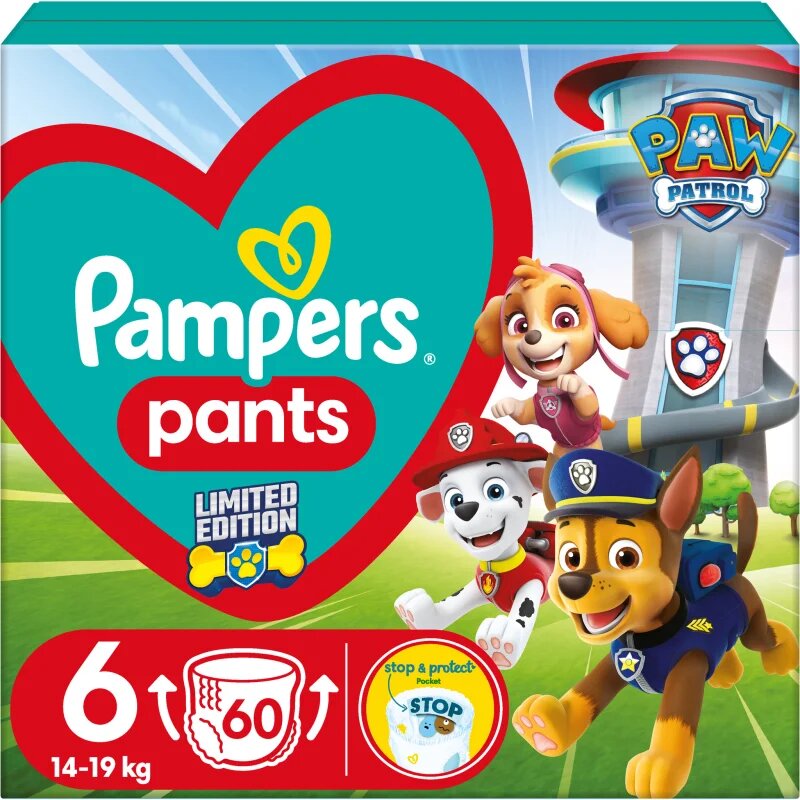 Pampers Pants Paw Patrol Size 6 hlačne plenice za enkratno uporabo 13-19 kg 60 kos