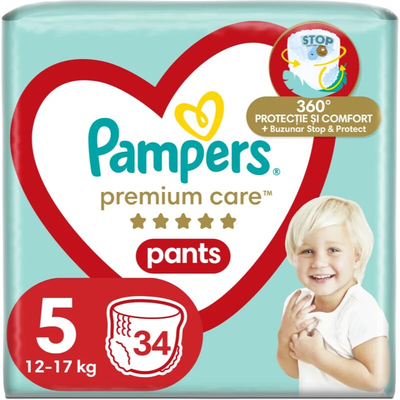 Pampers Premium Care Pants Size 5 hlačne plenice za enkratno uporabo 12-17 kg 34 kos