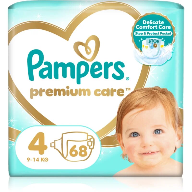 Pampers Premium Care Size 4 plenice za enkratno uporabo 9-14 kg 68 kg