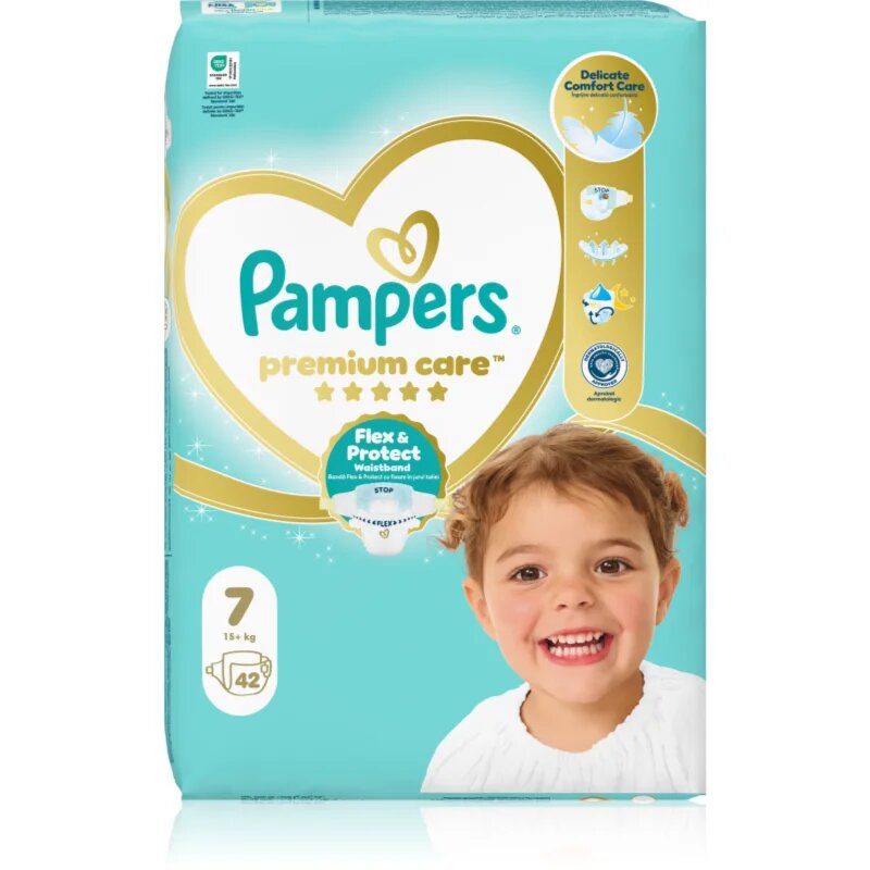 Pampers Premium Care Size 7 plenice za enkratno uporabo 15+ kg 42 kos