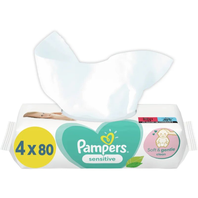 Pampers Sensitive vlažni čistilni robčki za otroke za občutljivo kožo 4x80 kos