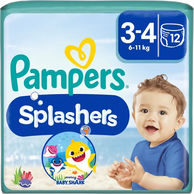 Pampers Splashers 3-4 kopalne plenice za enkratno uporabo 6-11 kg 12 kos