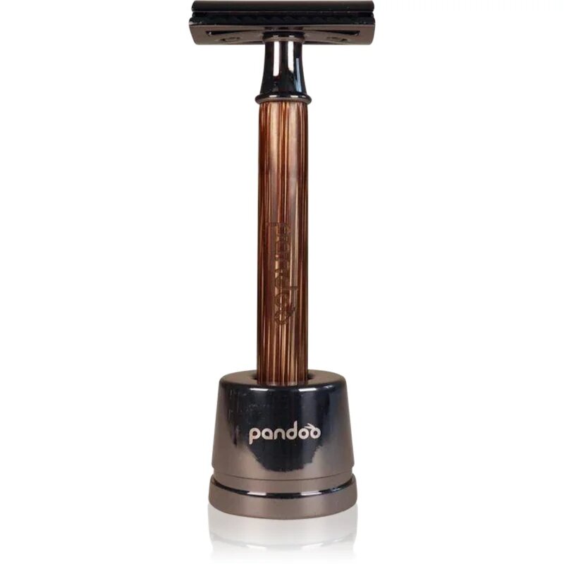 Pandoo Bamboo Safety Razor brivnik + nadomestna glava 10 ks Slim Handle 1 kos