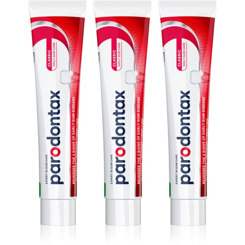 Parodontax Classic zobna pasta proti krvavitvi dlesni brez fluorida 3x75 ml
