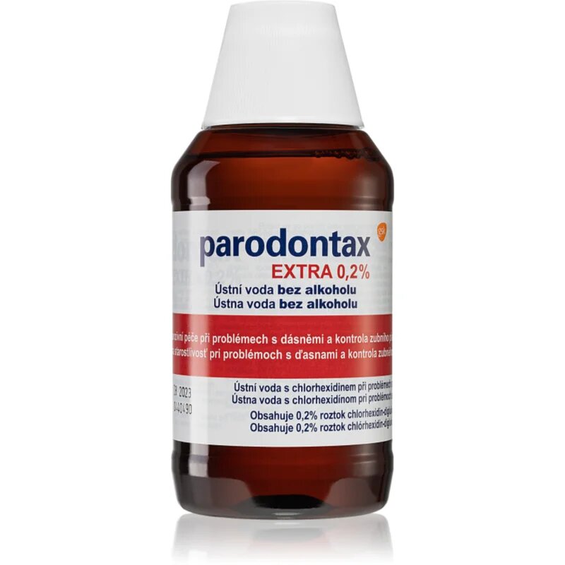 Parodontax Extra 02% ustna voda proti zobnim oblogam in za zdrave dlesni brez alkohola 300 ml