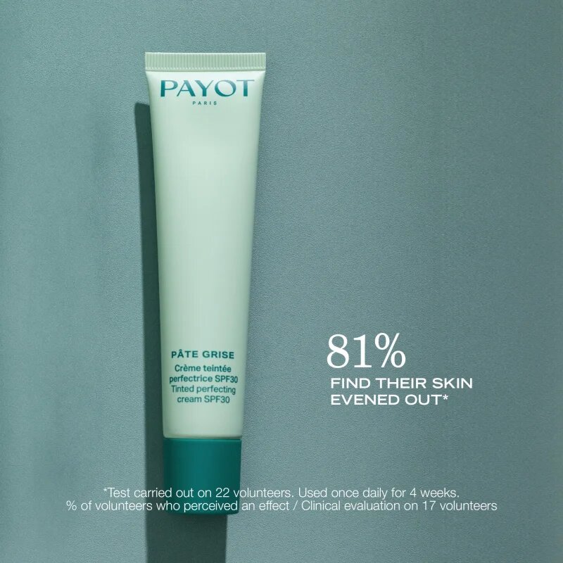 Payot Pâte Grise Crème Teintée Perfectrice SPF30 tonirana korekcijska nega za poenotenje polti proti nepopolnostim kože in madežem po aknah SPF 30 40