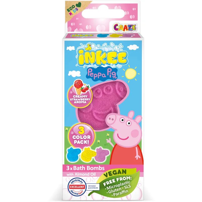 Peppa Pig Bath Bomb kroglica za kopel za otroke 3x15 g