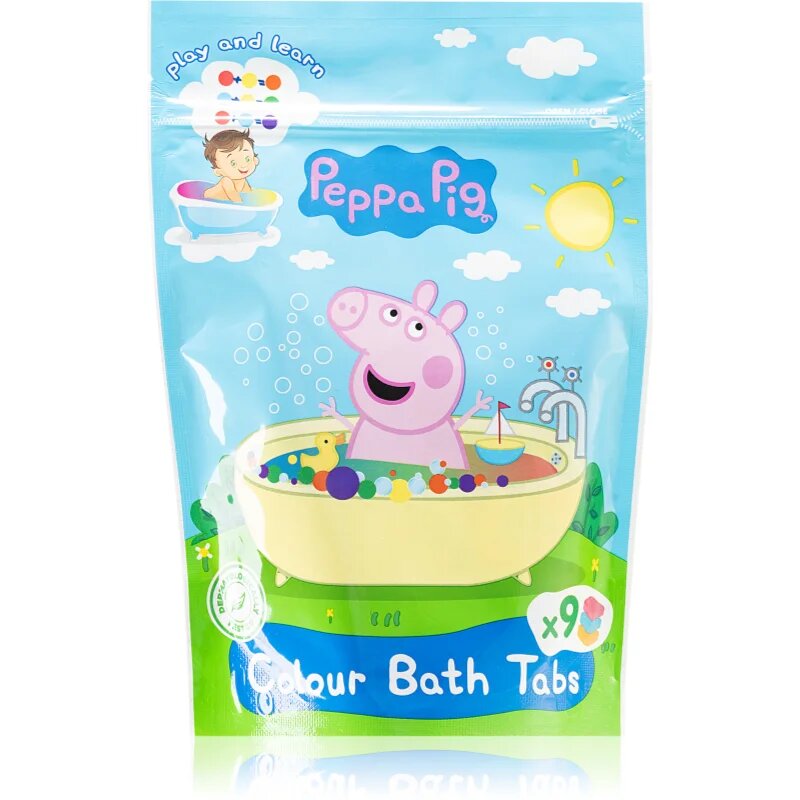 Peppa Pig Colour Bath Tabs barvne šumeče tablete za v kopel 9x16 g