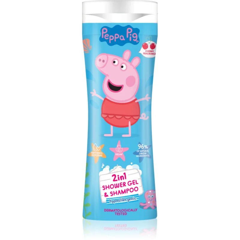 Peppa Pig Shower gel & Shampoo gel za prhanje in šampon 2v1 za otroke Cherry 300 ml