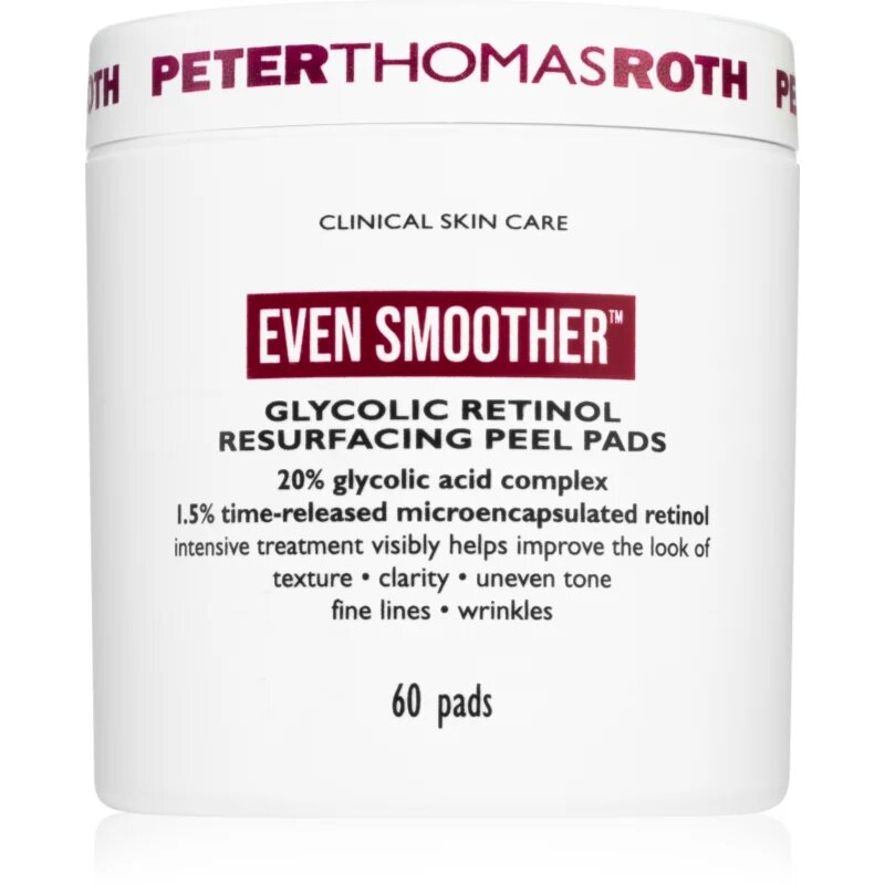 Peter Thomas Roth EVEN SMOOTHER™ Glycolic Retinol Resurfacing Peel Pads piling blazinice za obraz za noč 1 caps.