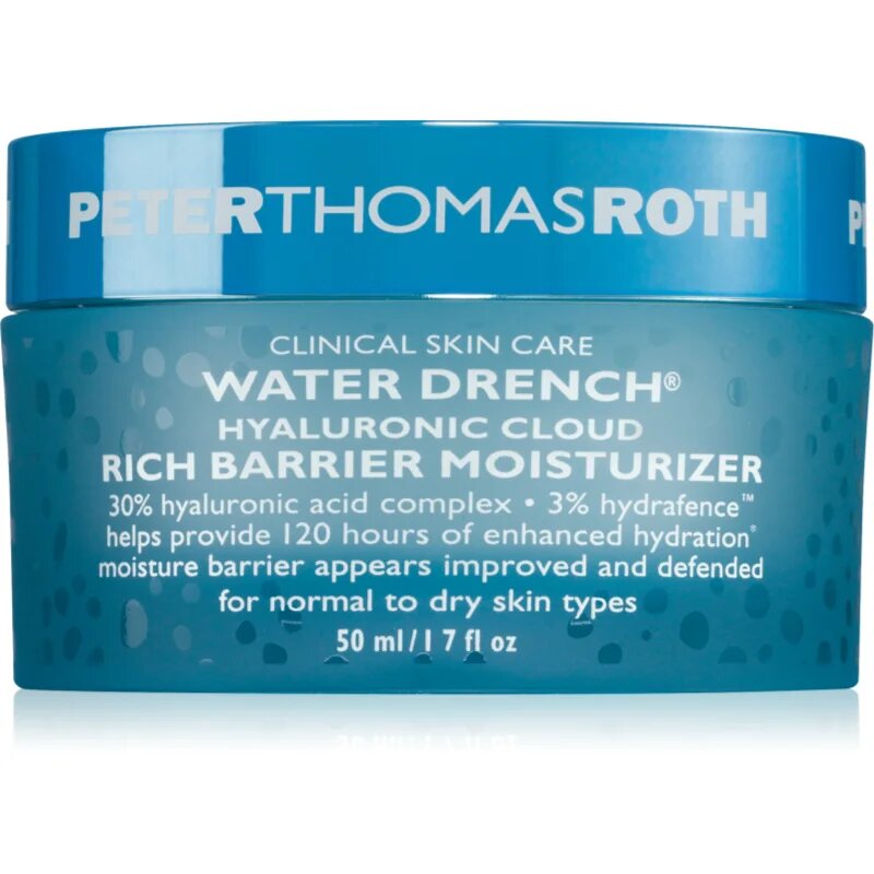 Peter Thomas Roth Water Drench Hyaluronic Cloud Rich Barrier Moisturizer bogata vlažilna krema za obnovo kožne pregrade za obnovo kožne pregrade 50 ml