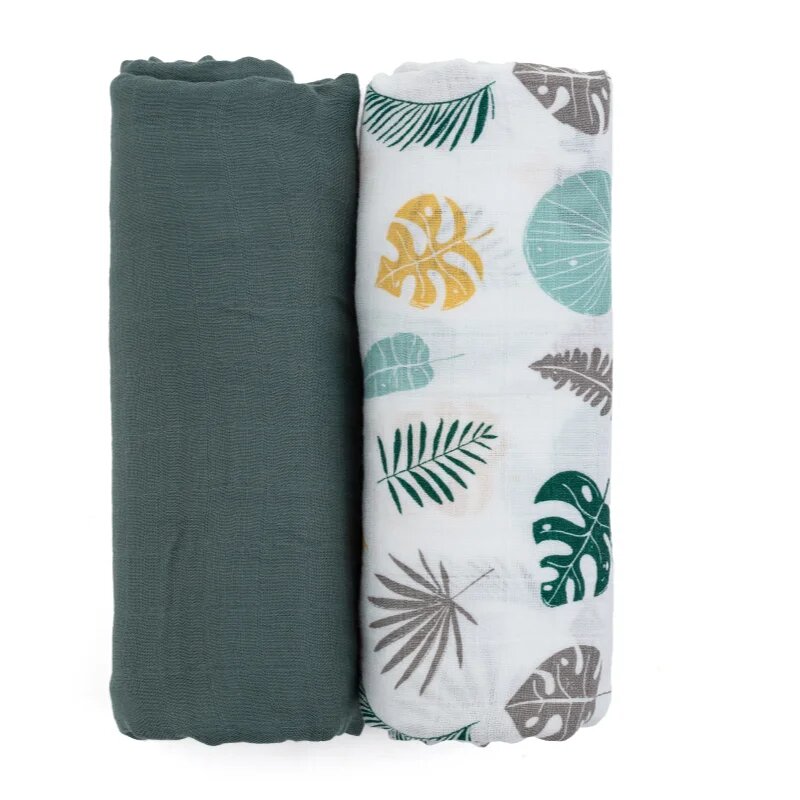 Petite&Mars Misty plenice iz blaga Misty Green 120 x 120 cm 2 kos