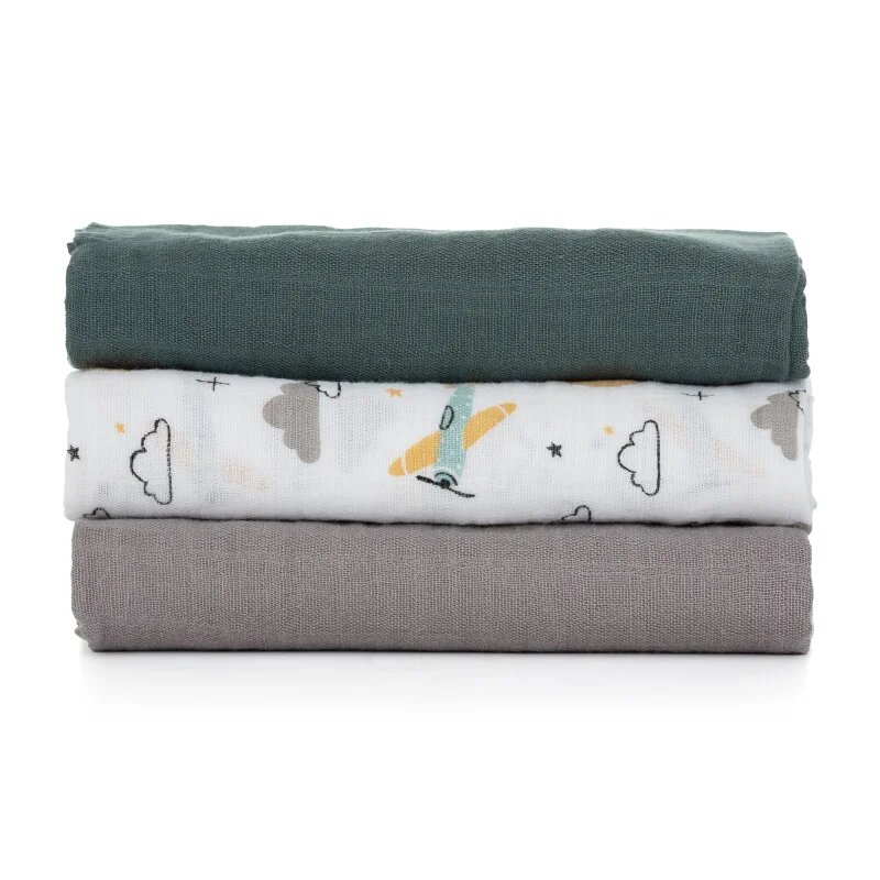 Petite&Mars Moussy plenice iz blaga Grey Planes 68 x 68 cm 3 kos