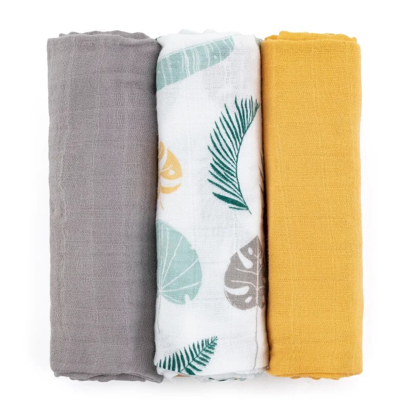 Petite&Mars Moussy plenice iz blaga Ochre Leaves 68 x 68 cm 3 kos