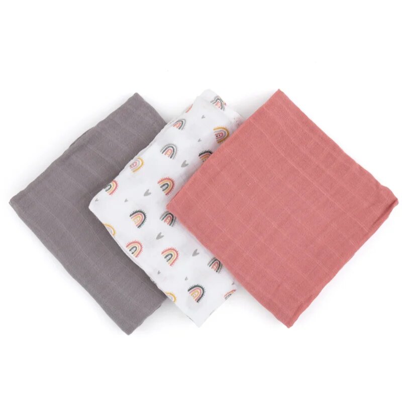 Petite&Mars Moussy plenice iz blaga Rose Rainbows 68 x 68 cm 3 kos