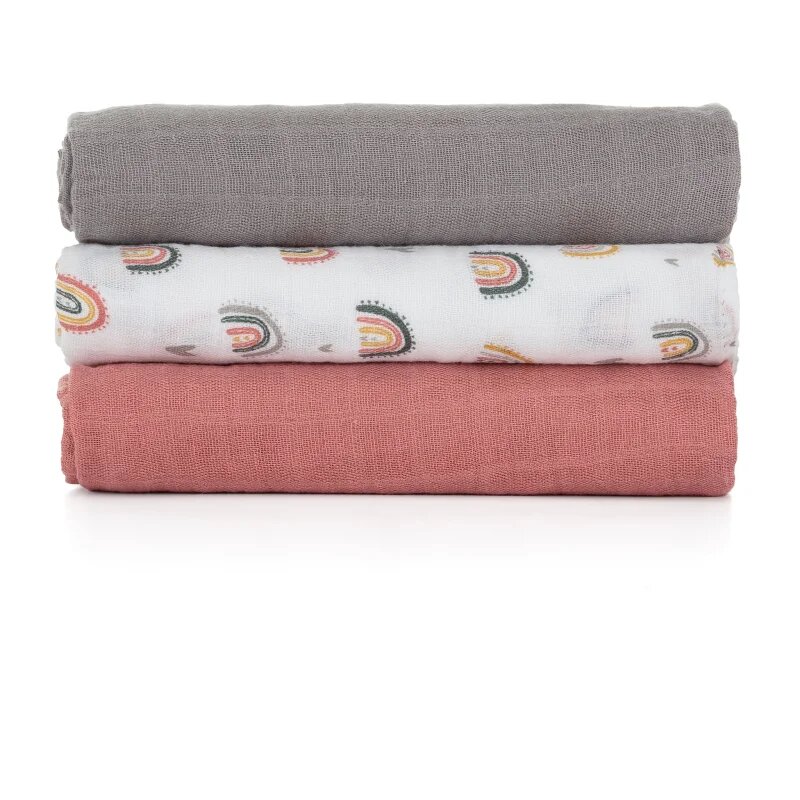 Petite&Mars Moussy plenice iz blaga Rose Rainbows 68 x 68 cm 3 kos
