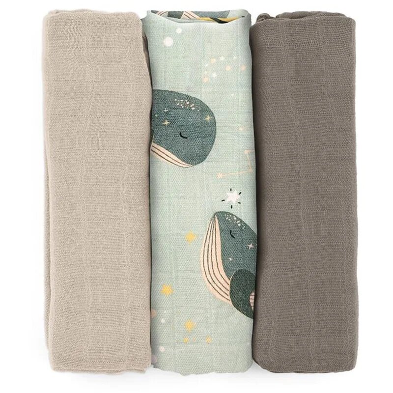 Petite&Mars Moussy plenice iz blaga Whale Song 68 x 68 cm 3 kos