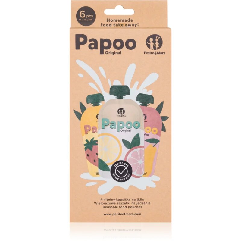 Petite&Mars Papoo vrečka za hrano 6x150 ml