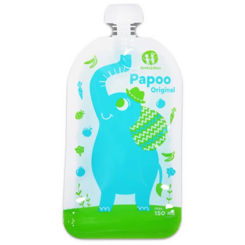 Petite&Mars Papoo vrečka za hrano Elephant 6x150 ml