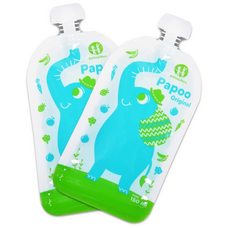Petite&Mars Papoo vrečka za hrano Elephant 6x150 ml