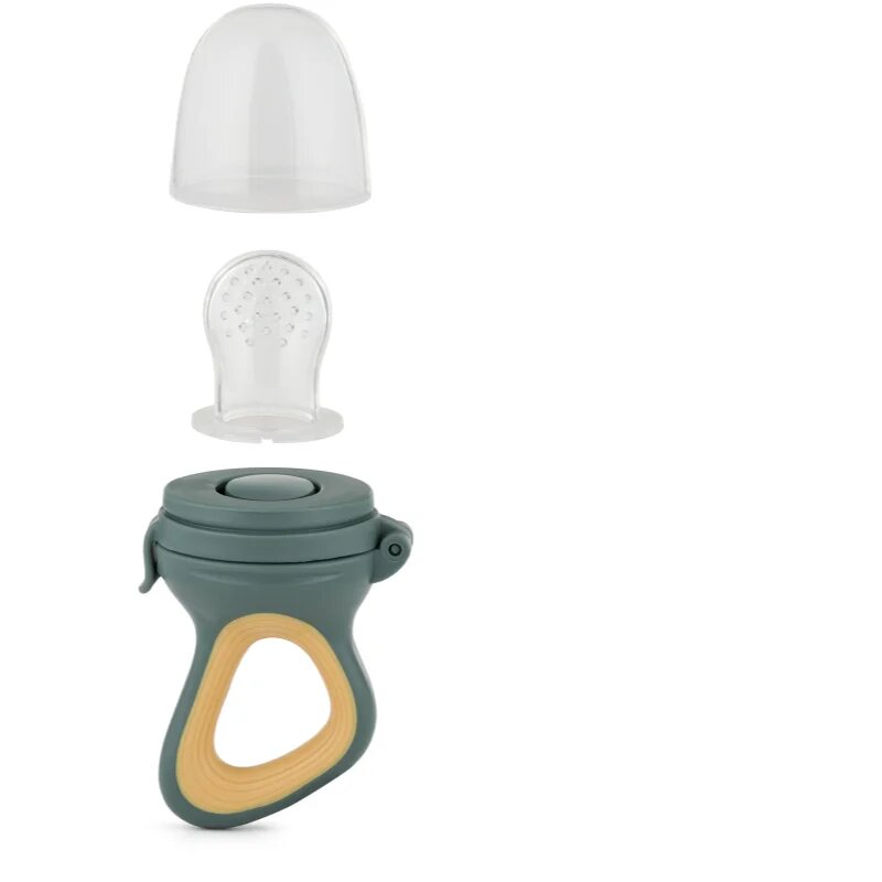 Petite&Mars Silicone Food Feeder 6m+ duda za hranjenje in grizalo Green&Ochre 1 kos
