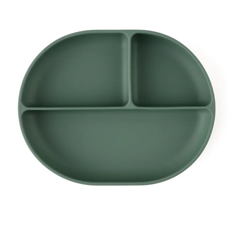 Petite&Mars Take&Match 6m+ deljeni krožnik s priseskom Misty Green 1 kos