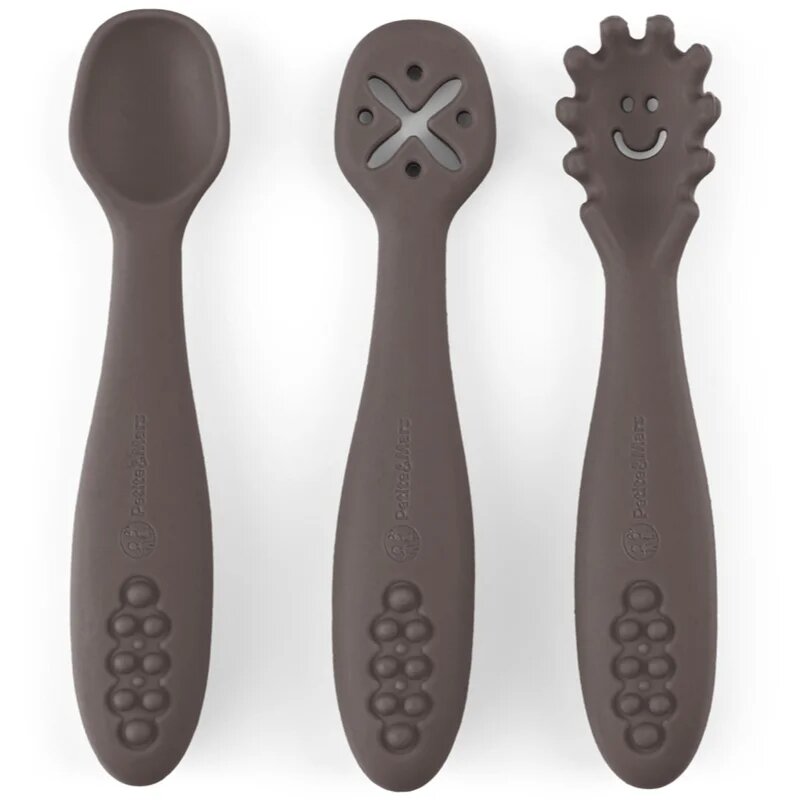 Petite&Mars Take&Match 6m+ žlička za otroke Bitter Cocoa 3 kos