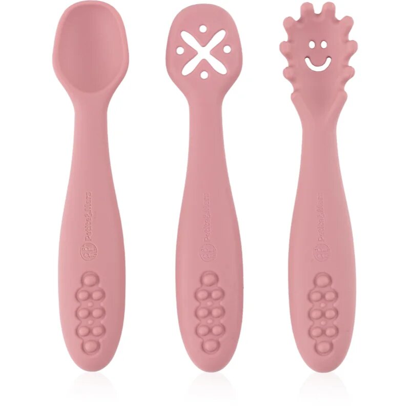 Petite&Mars Take&Match 6m+ žlička za otroke Dusty Rose 3 kos