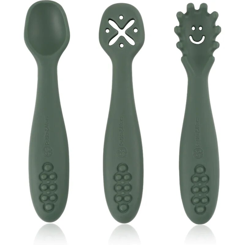 Petite&Mars Take&Match 6m+ žlička za otroke Misty Green 3 kos