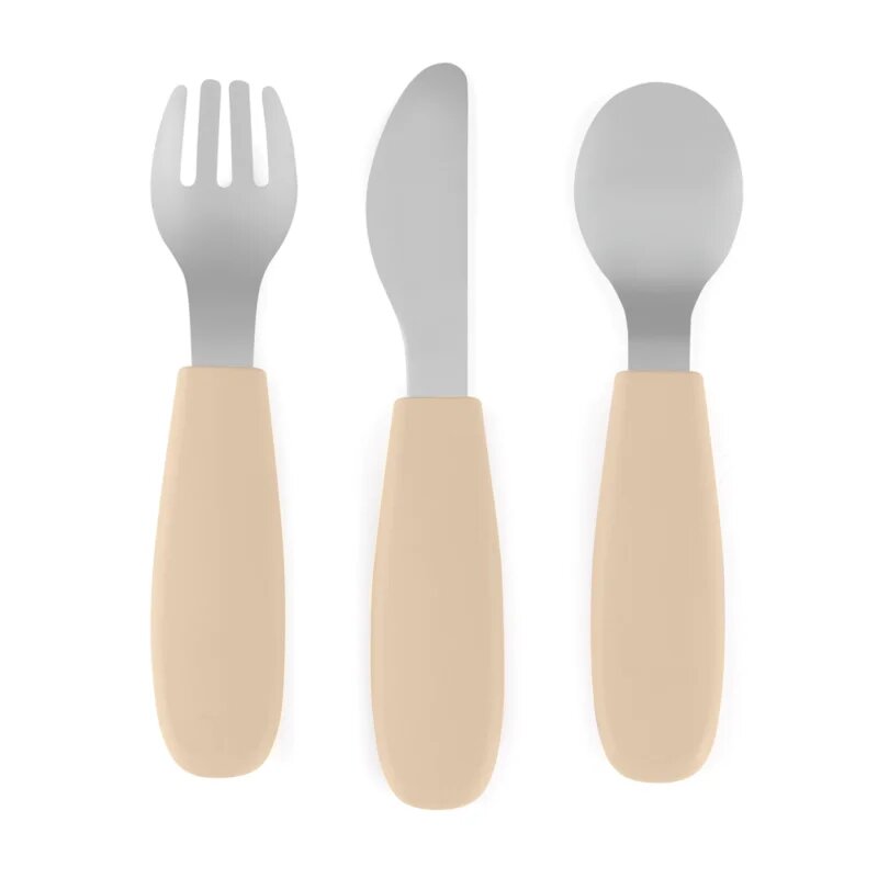 Petite&Mars Take&Match Stainless Steel Cutlery Set pribor za otroke Desert Sand 12m+ 3 kos