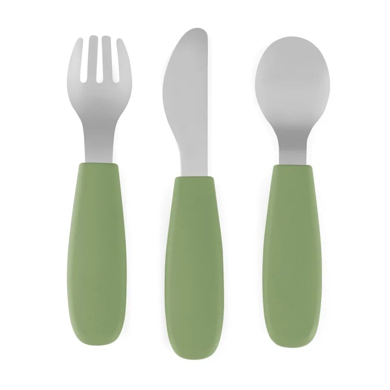 Petite&Mars Take&Match Stainless Steel Cutlery Set pribor za otroke Sweet Pea 12m+ 3 kos
