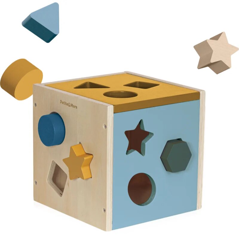 Petite&Mars Wood of Mars Gravity aktivnostna vstavljanka iz lesa 12m+ Cosmic Blue 1 kos
