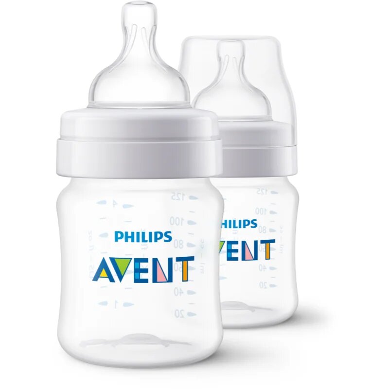 Philips Avent Anti-colic SCY100/02 steklenička za dojenčke proti kolikam 1 m+ 2x125 ml