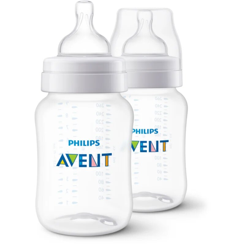Philips Avent Anti-colic SCY103/02 steklenička za dojenčke proti kolikam 1 m+ 2x260 ml
