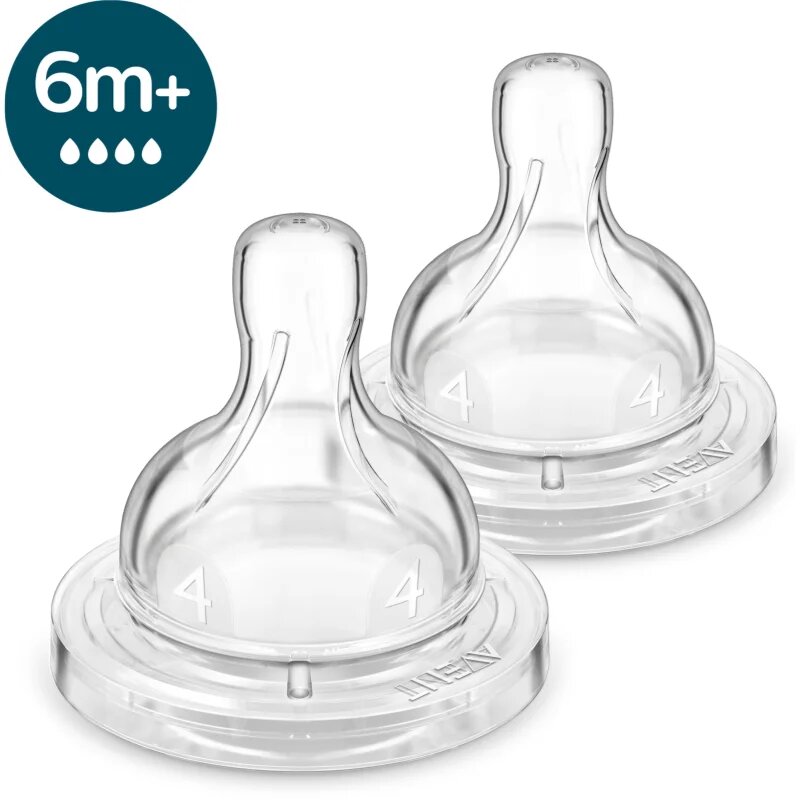 Philips Avent Anti-colic SCY764/02 cucelj za stekleničko proti kolikam 6 m+ Fast Flow 2 kos