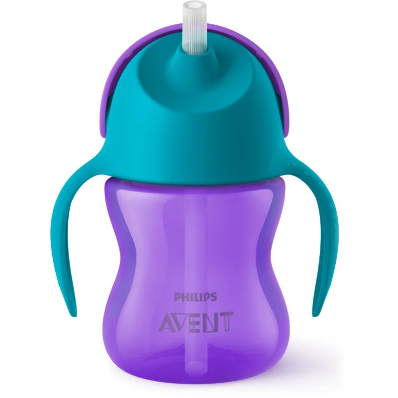 Philips Avent Bendy Straw SCF796/02 9m+ skodelica z gibljivo slamico Purple 1 kos