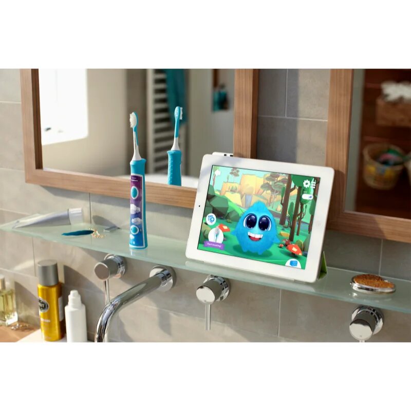 Philips Sonicare For Kids HX6322/04 sonična električna zobna ščetka za otroke z Bluetooth povezavo Aqua 1 kos
