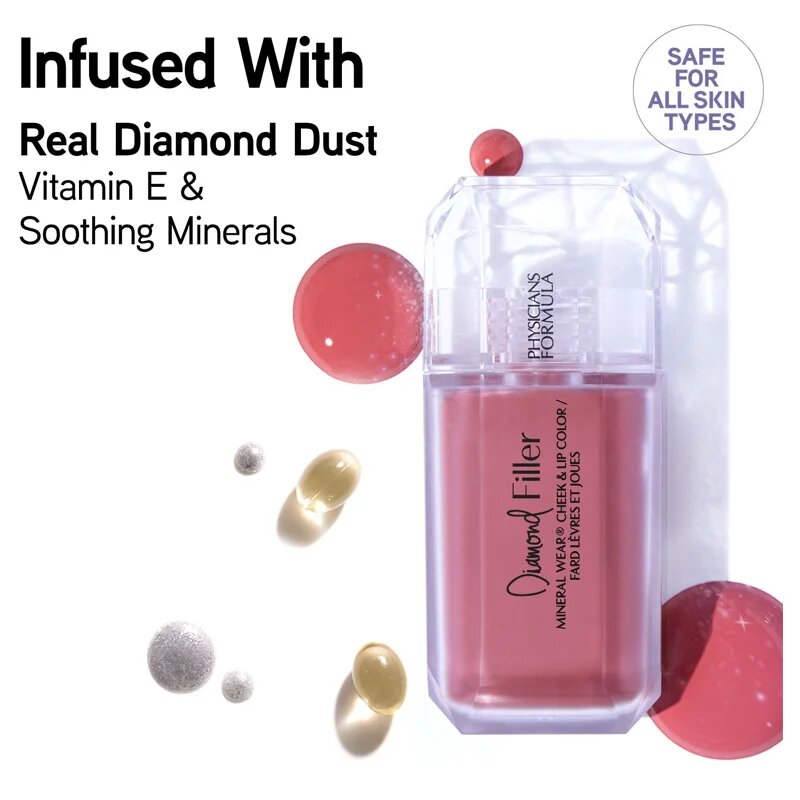 Physicians Formula Mineral Wear® Diamond Filler šminka za ustnice in lička odtenek Brilliant Peach 7.3 ml