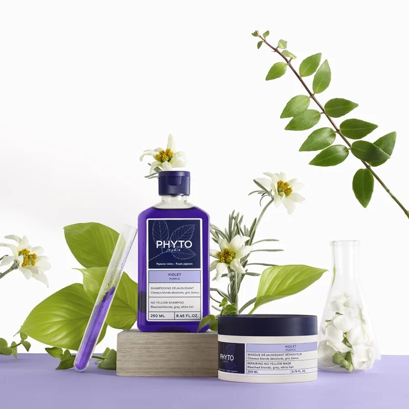 Phyto Violet No Yellow Shampoo šampon za toniranje za blond lase in lase s prameni 250 ml