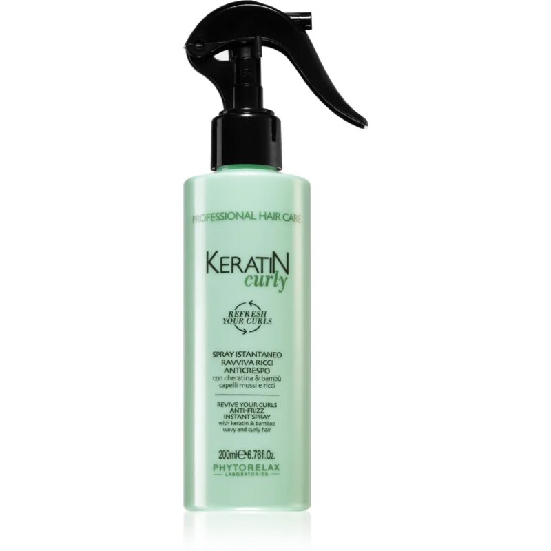 Phytorelax Laboratories Keratin Curly pršilo proti nastanku krepastih las za valovite in kodraste lase 200 ml
