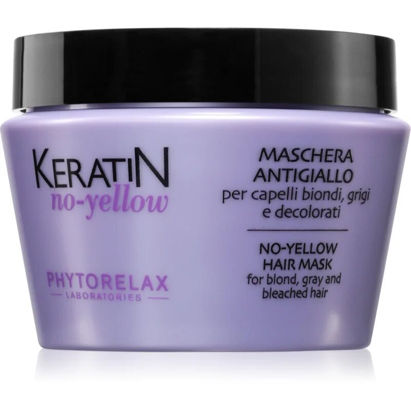 Phytorelax Laboratories Keratin No-Yellow maska proti rumenim tonom za blond in sive lase 250 ml