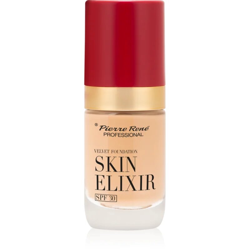 Pierre René Skin Elixir žametni tekoči puder SPF 30 odtenek no.02 Natural Nude 25 ml